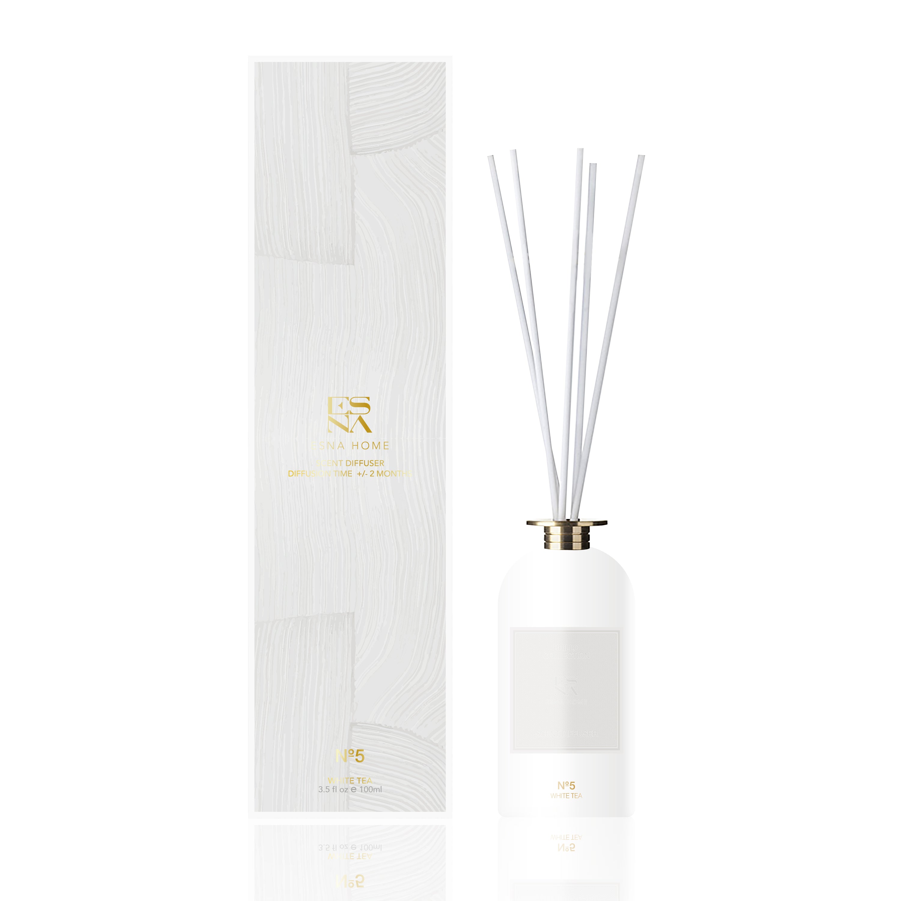 Premium Reed Diffuser Set White Tea | 3.5 Fl Oz 100ml Scented Oil Reed Diffuser
