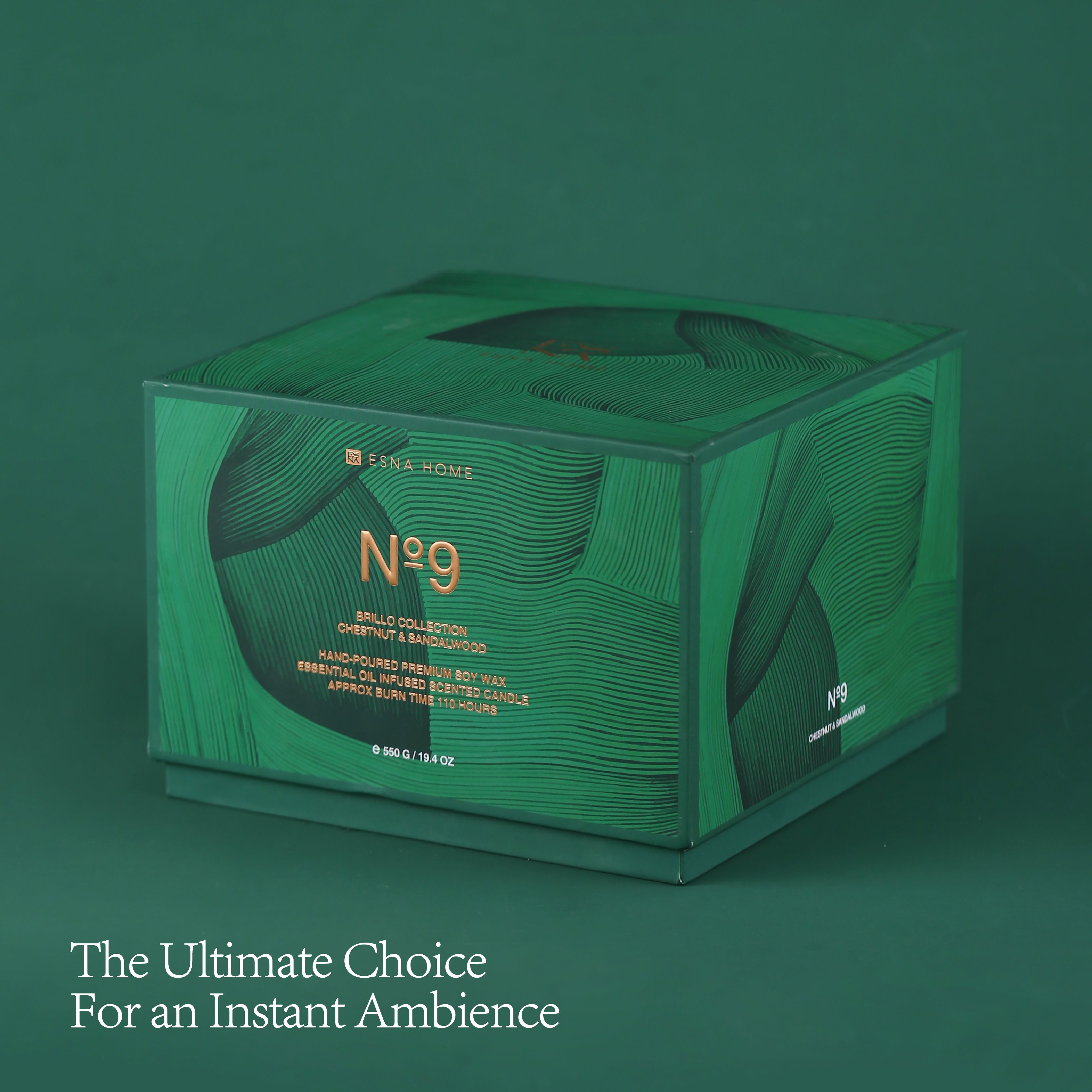 3-Wick Chestnut & Sandalwood Scented Candle | Brillo Collection