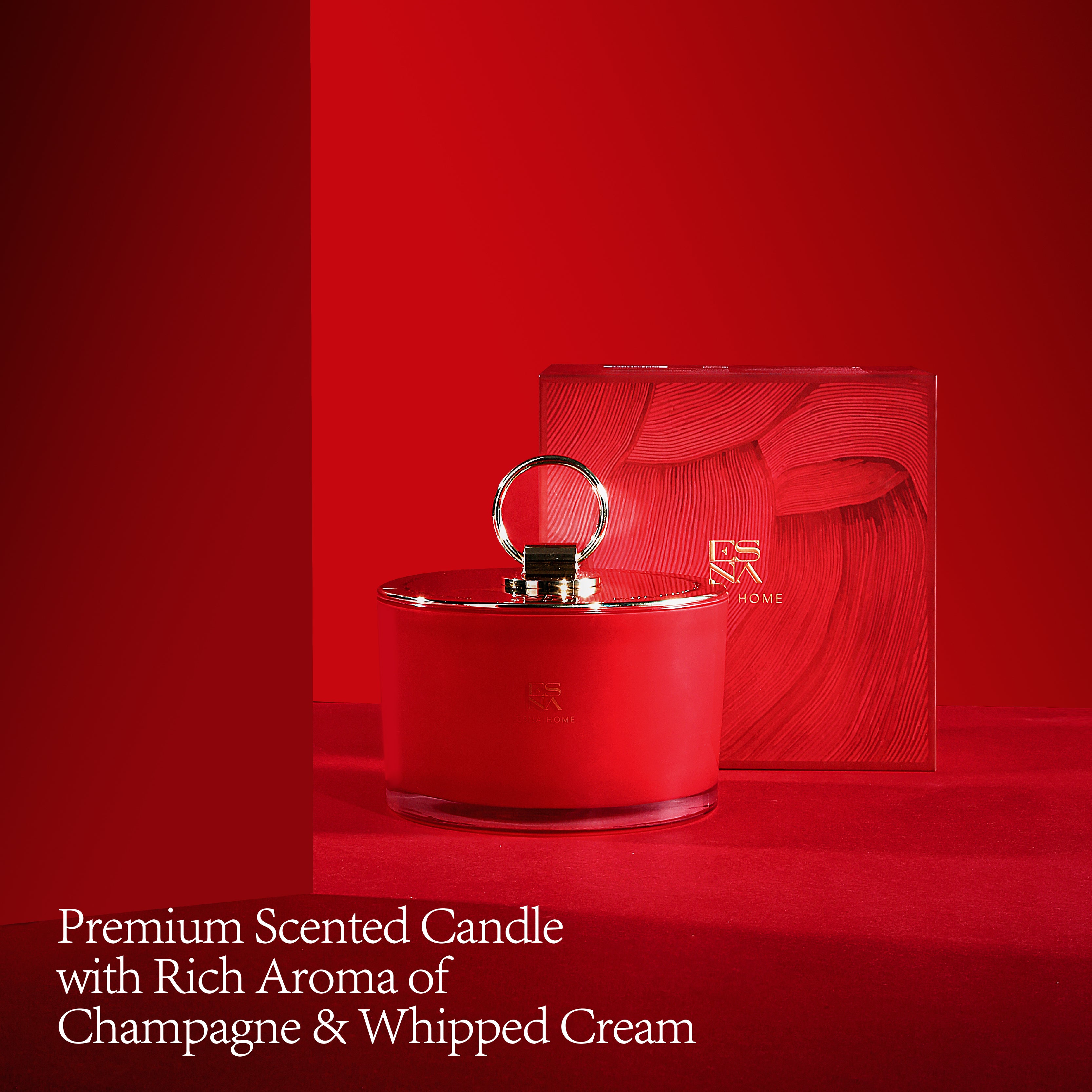 3-Wick Champagne & whipped Cream Scented Candle | Brillo Collection