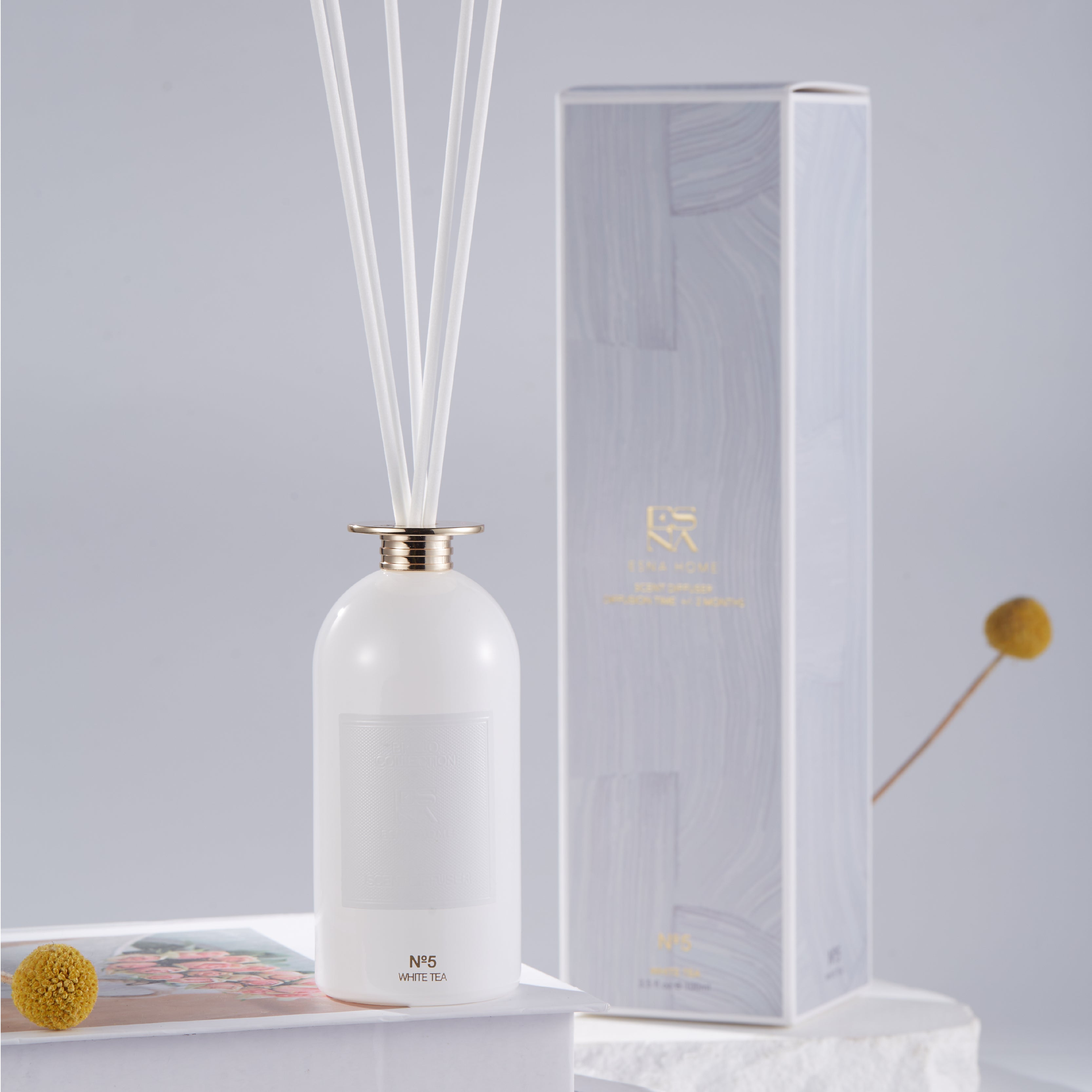 Premium Reed Diffuser Set White Tea | 3.5 Fl Oz 100ml Scented Oil Reed Diffuser