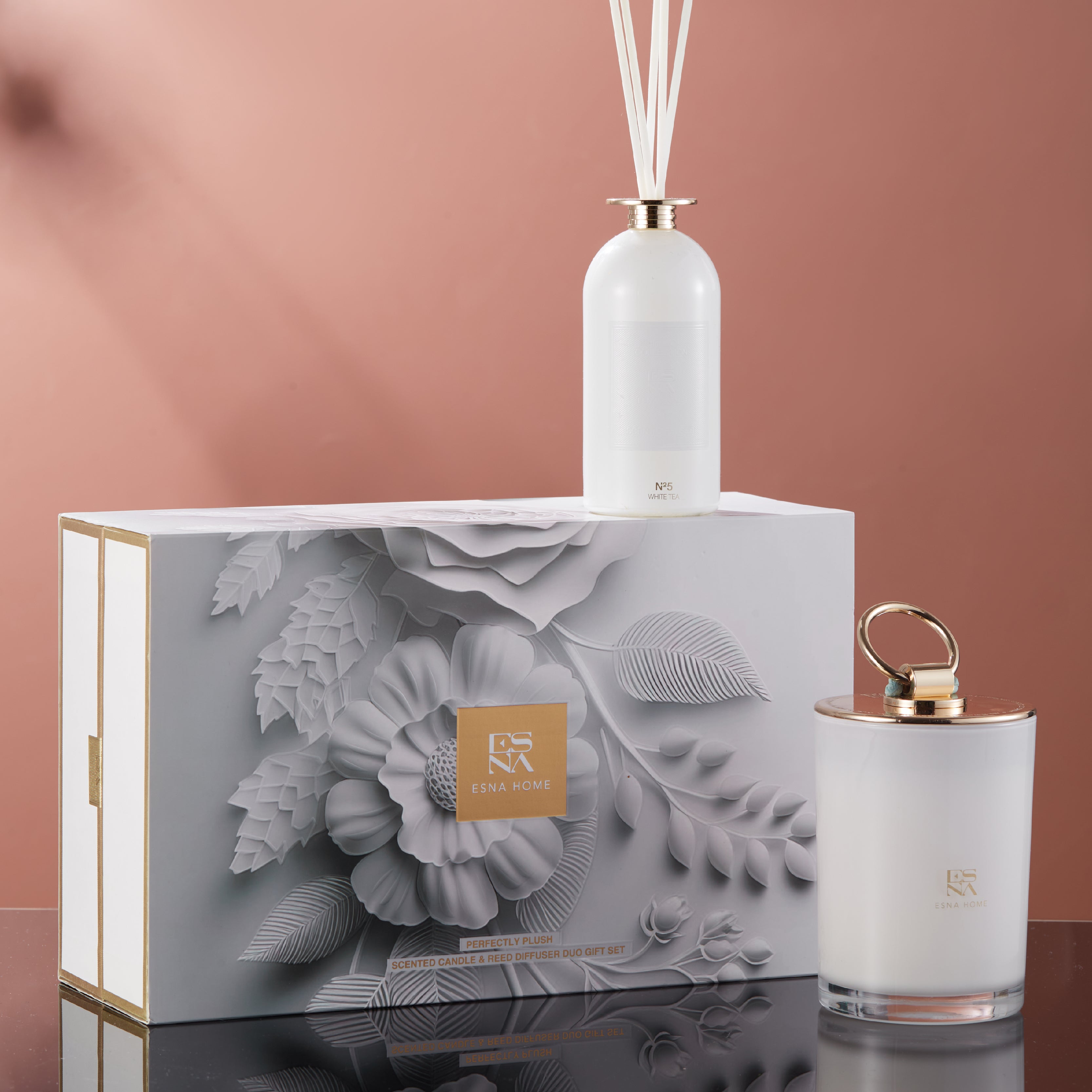 3.5 Fl Oz 100ml Fragrance Oil White Tea Scented Candle Gift Set