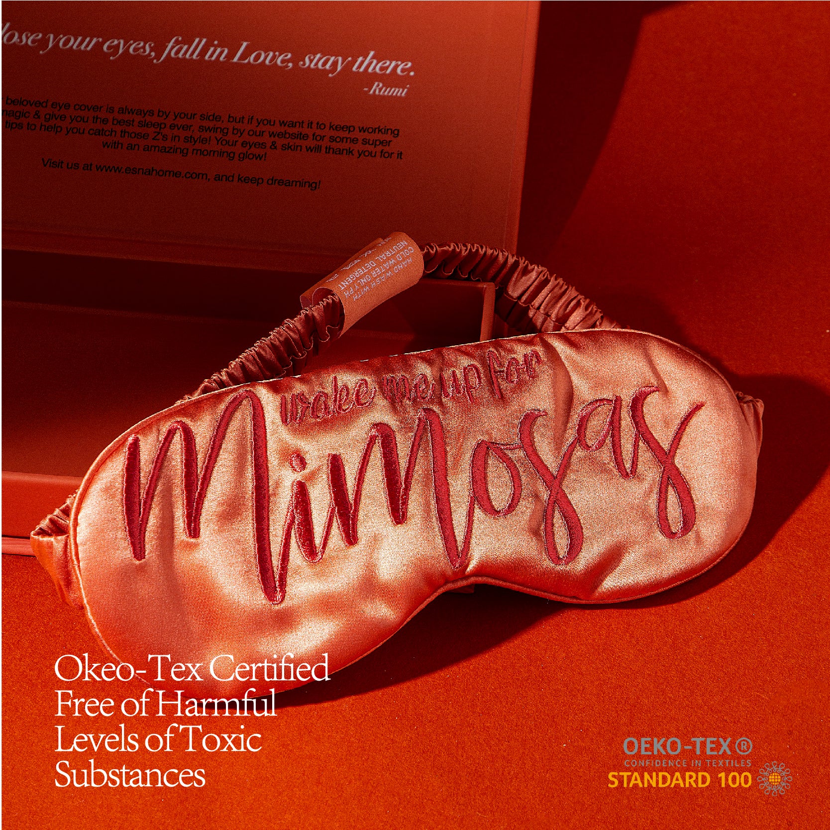 Wake Me Up For Mimosa Silmon 22-Momme Mulberry Silk | Eye Mask