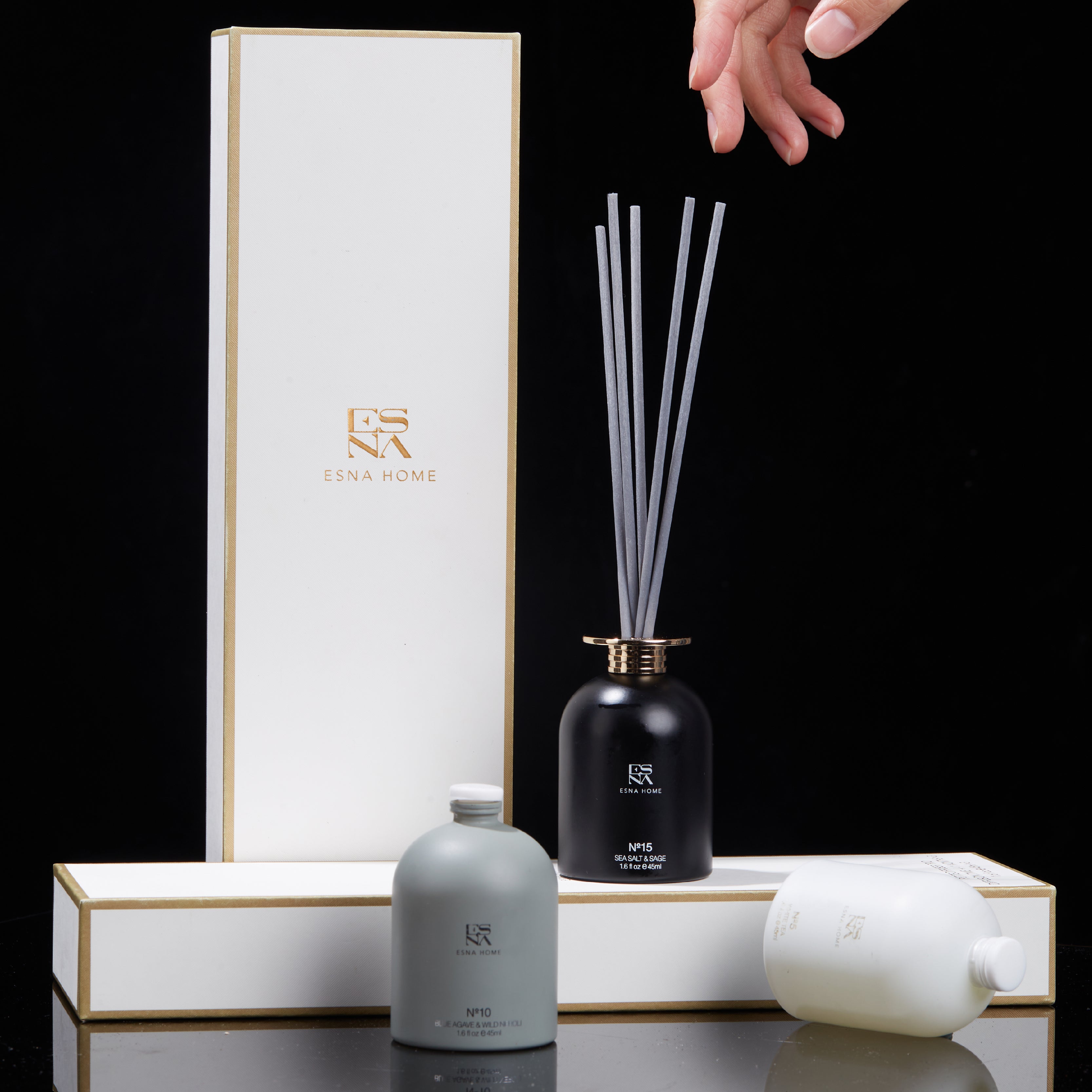 3 * 1.6 Fl Oz 45ml Scented Oil Reed Aroma Diffuser | White Tea | Blue Agave & Wild Neroli | Sea Salt & Sage