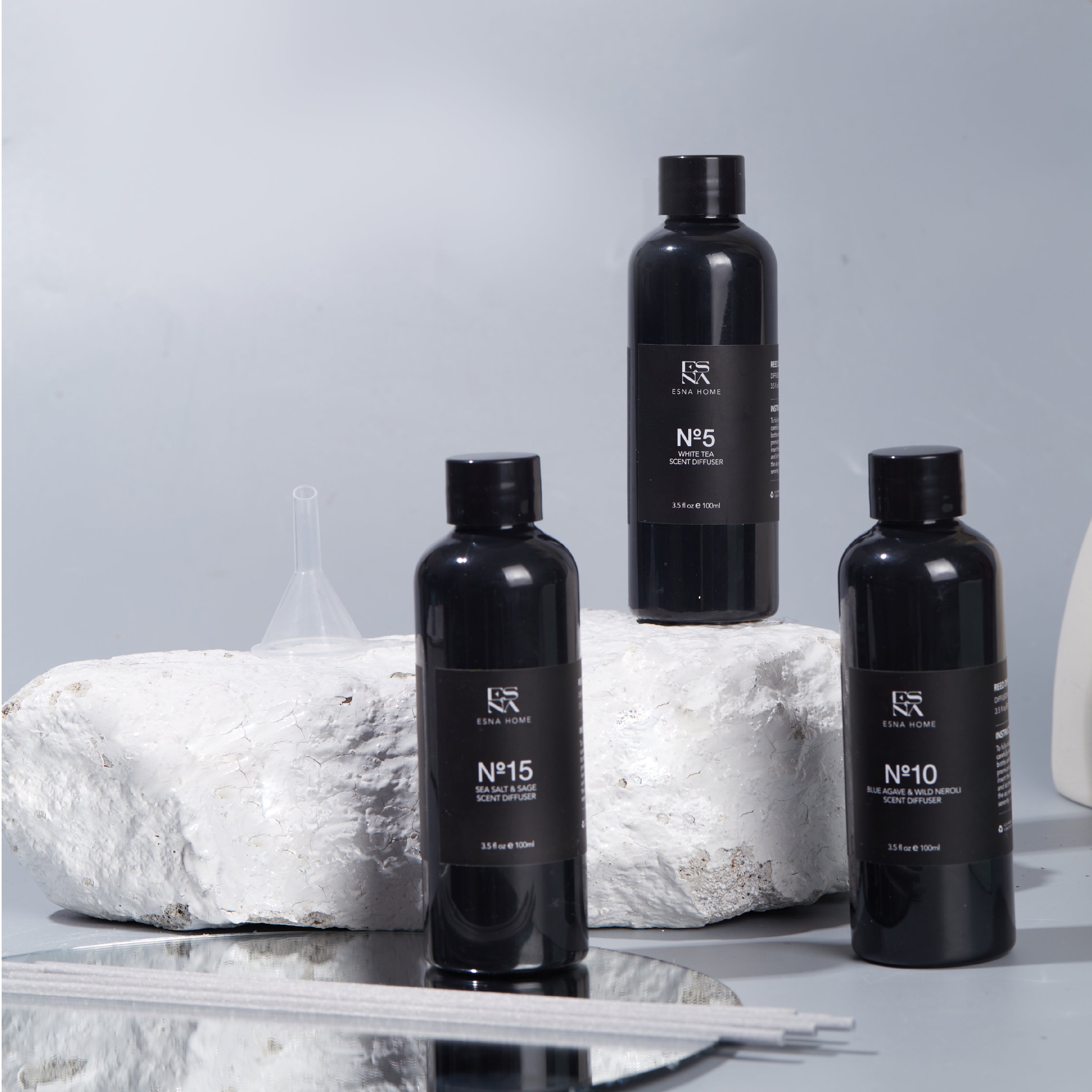 3 * 3.5 Fl Oz 100ml Scented Oil Reed Diffuser Refill Set White Tea | Blue Agave & Wild Neroli | Sea Salt & Sage | Aroma