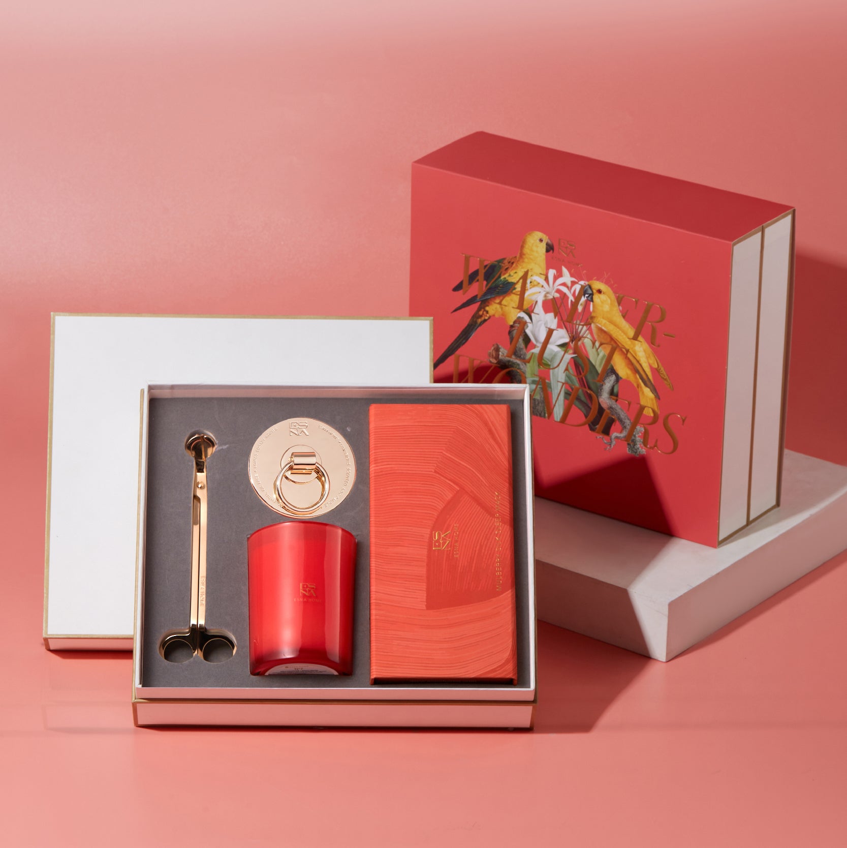 Luxury Scented Candle Set (Mango Mimosa) I 22-Momme Mulberry Silk Eye Mask | Candle Scissors Cutter