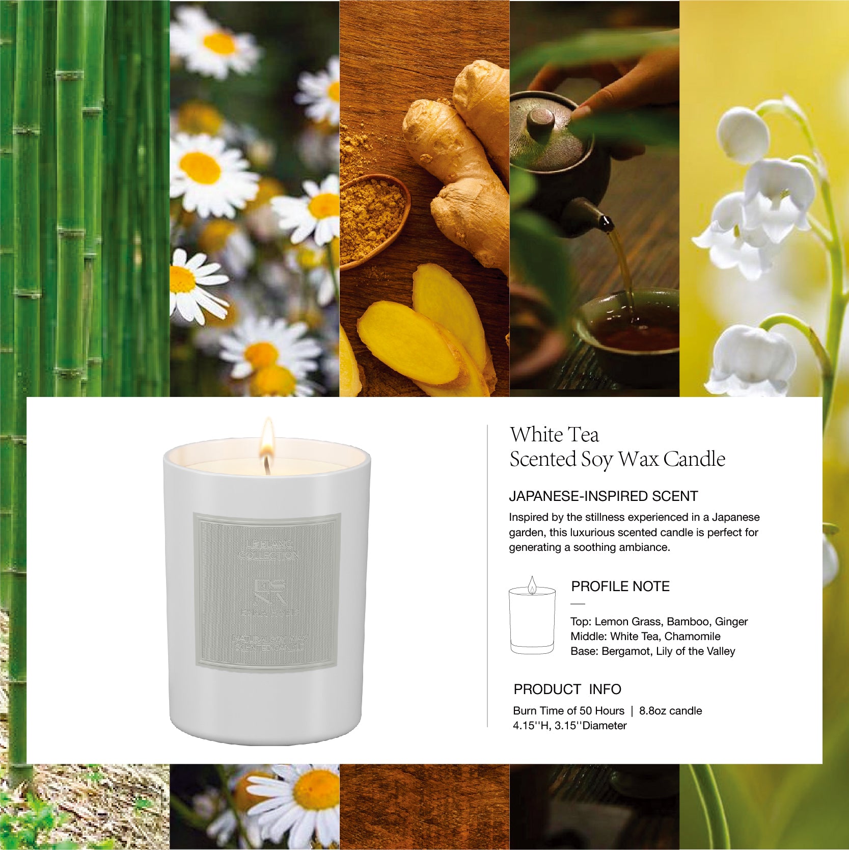 White Tea Scented Candle | Le Blanc Collection