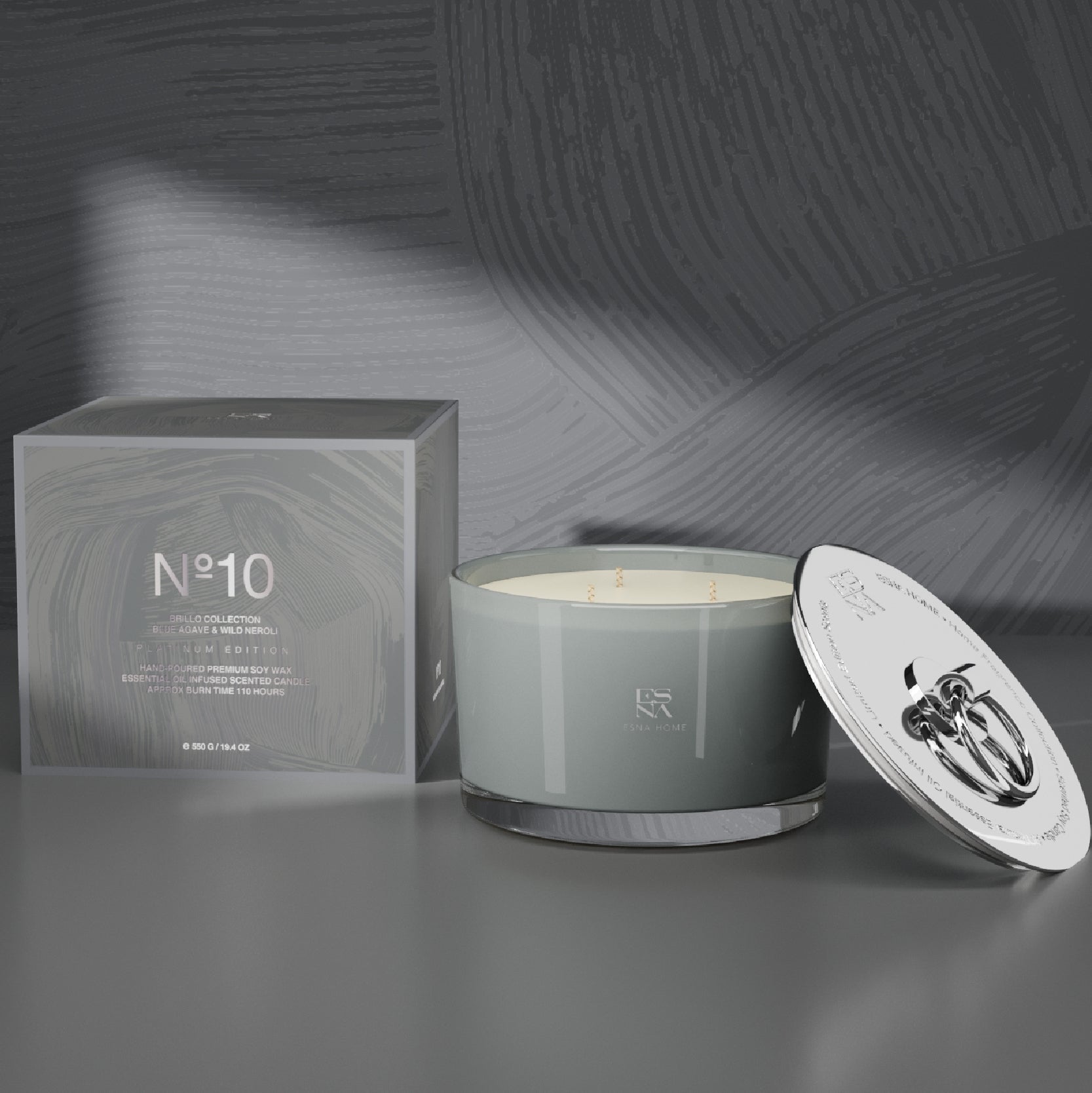 3-Wick Blue Agave & Wild Neroli Scented Candle | Brillo Collection