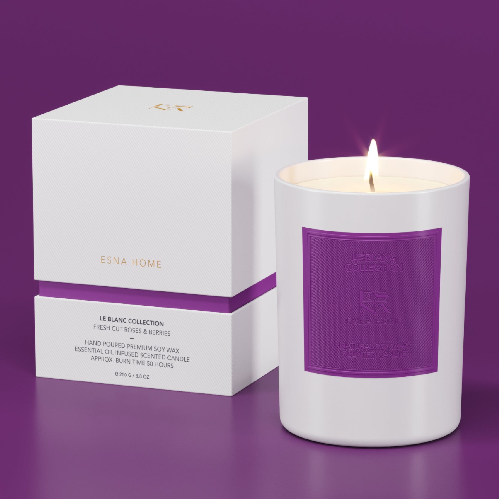 Fresh Cut Roses & Berries Scented Candle | Le Blanc Collection