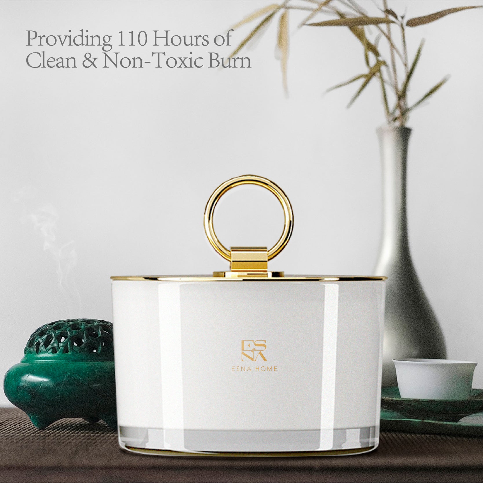 3-Wick White Tea Scented Candle  |  Brillo Collection