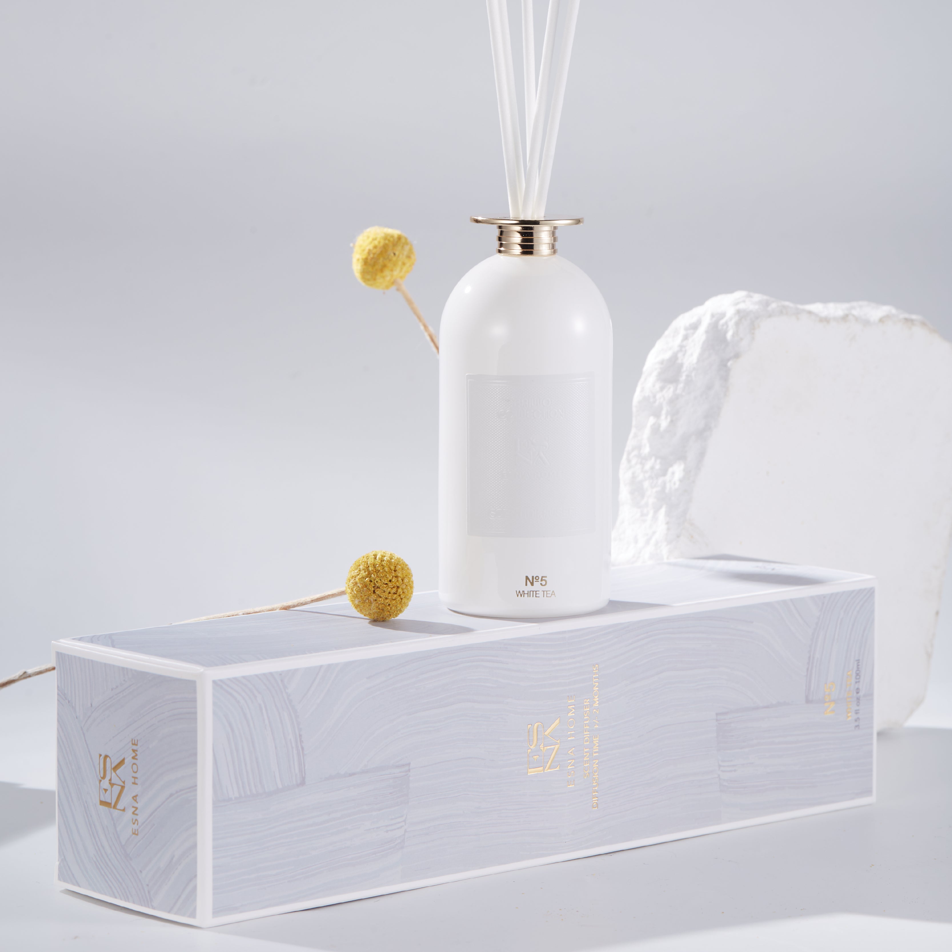 Premium Reed Diffuser Set White Tea | 3.5 Fl Oz 100ml Scented Oil Reed Diffuser