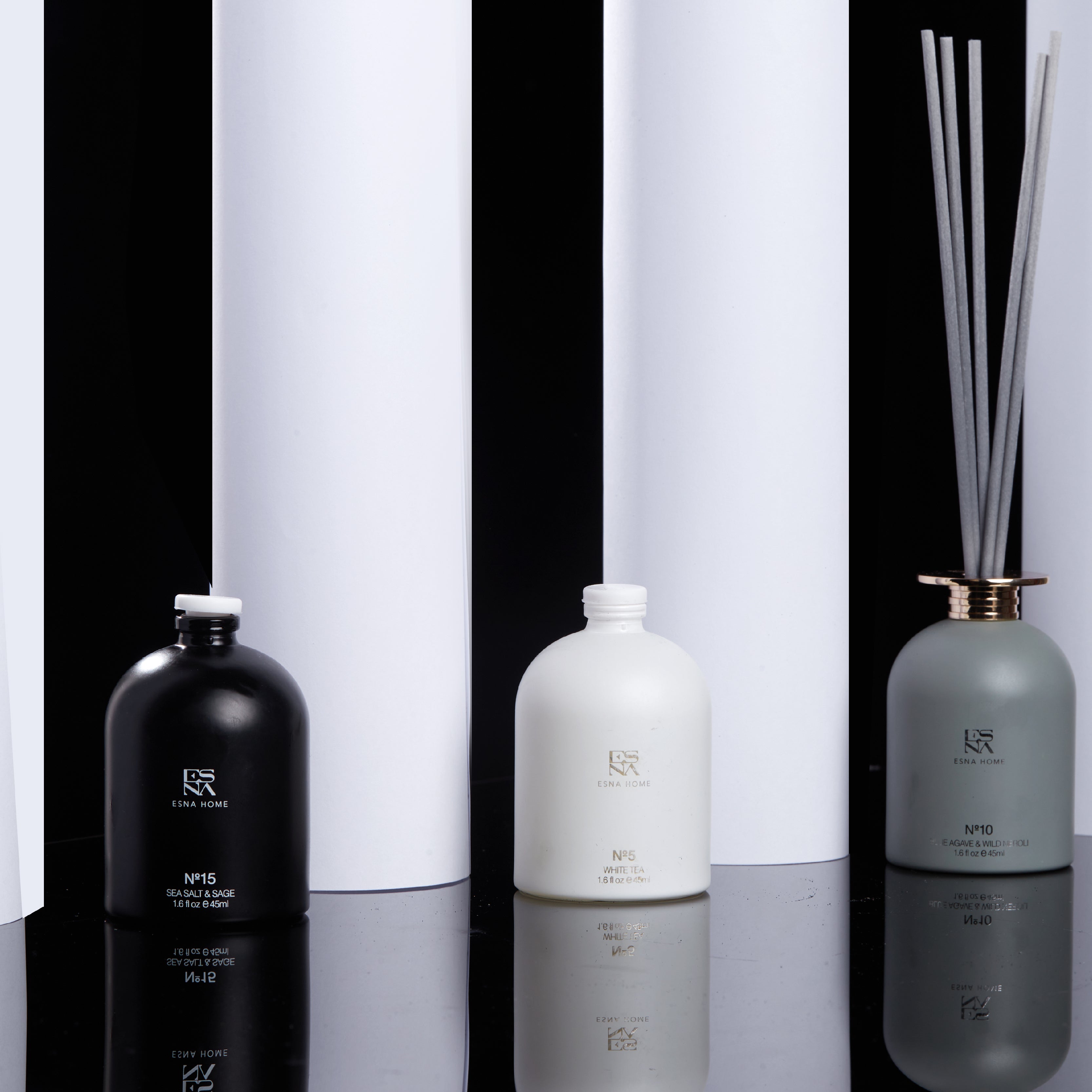 3 * 1.6 Fl Oz 45ml Scented Oil Reed Aroma Diffuser | White Tea | Blue Agave & Wild Neroli | Sea Salt & Sage