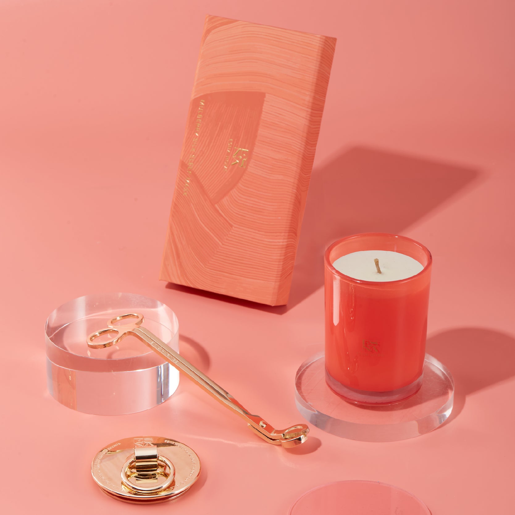 Luxury Scented Candle Set (Mango Mimosa) I 22-Momme Mulberry Silk Eye Mask | Candle Scissors Cutter