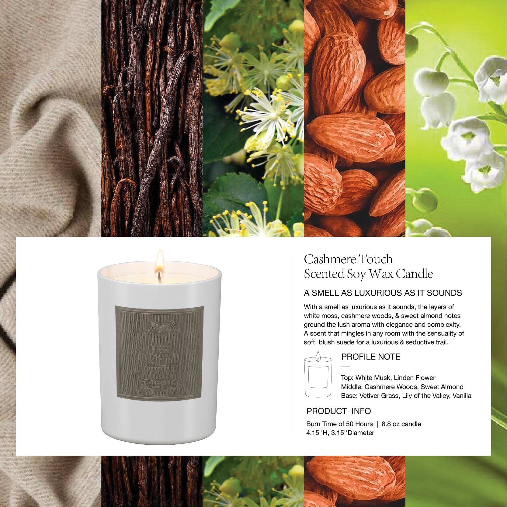 Cashmere Touch Scented Candle  |  Le Blanc Collection