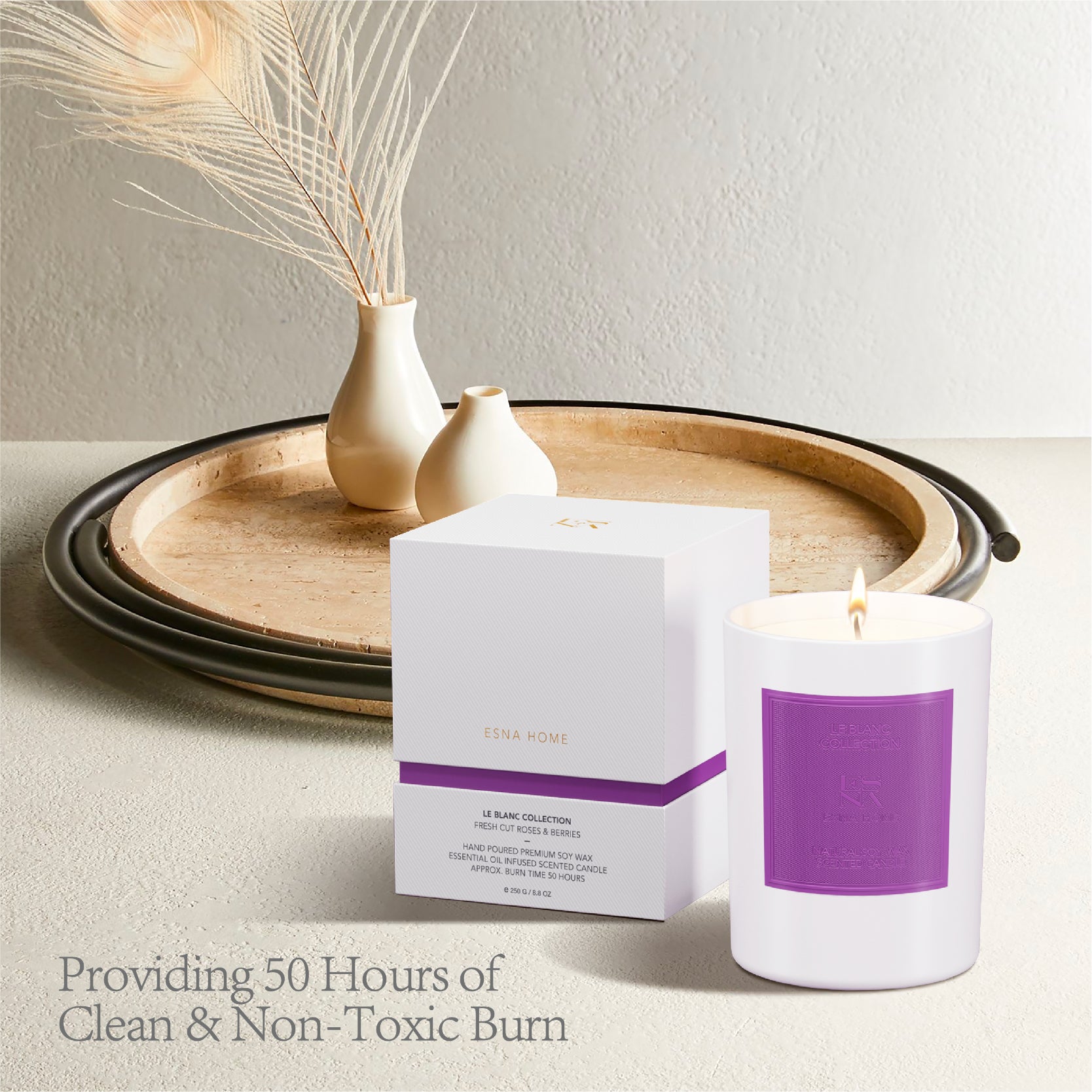 Fresh Cut Roses & Berries Scented Candle  |  Le Blanc Collection