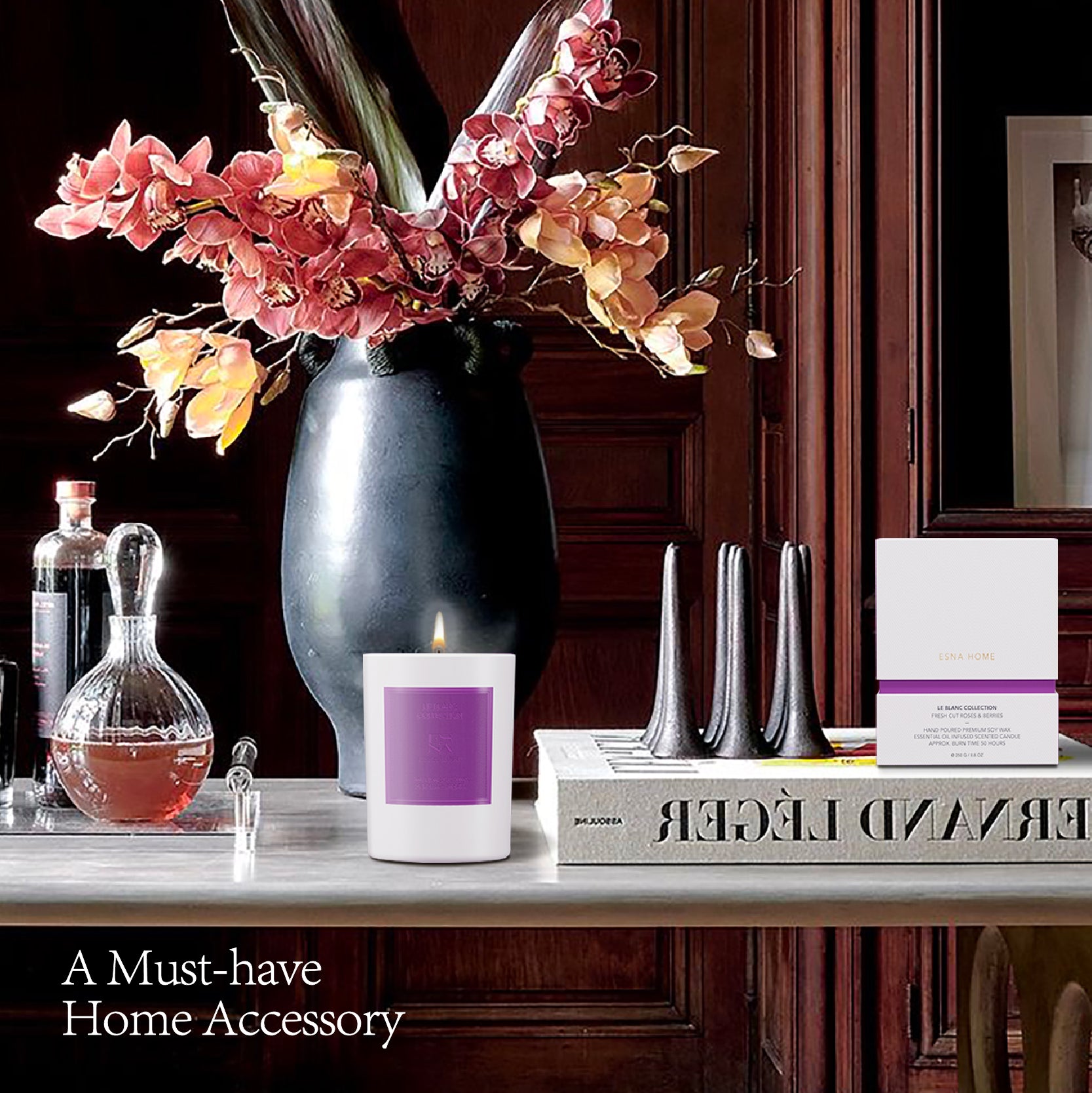 Fresh Cut Roses & Berries Scented Candle  |  Le Blanc Collection