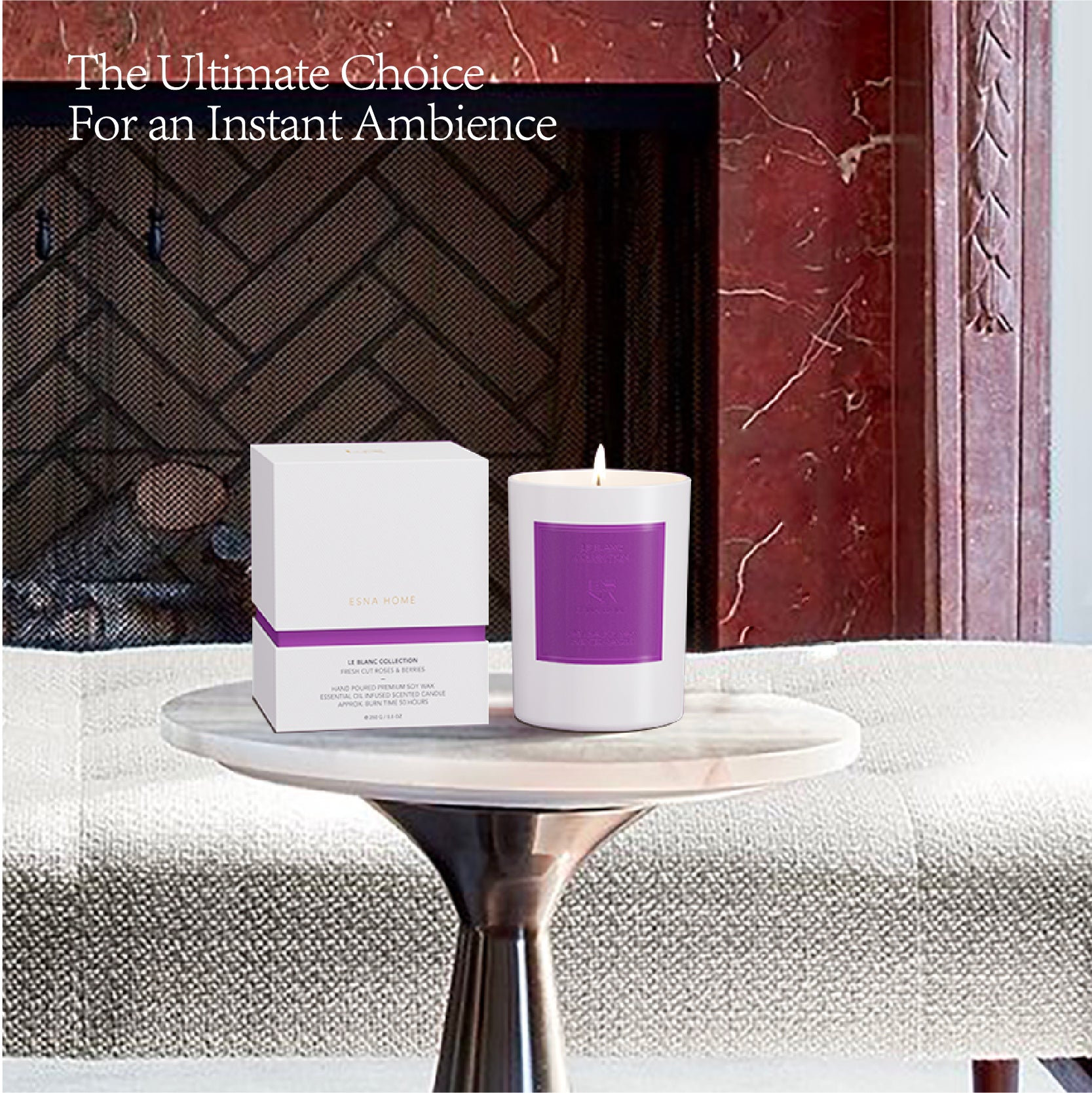 Fresh Cut Roses & Berries Scented Candle  |  Le Blanc Collection