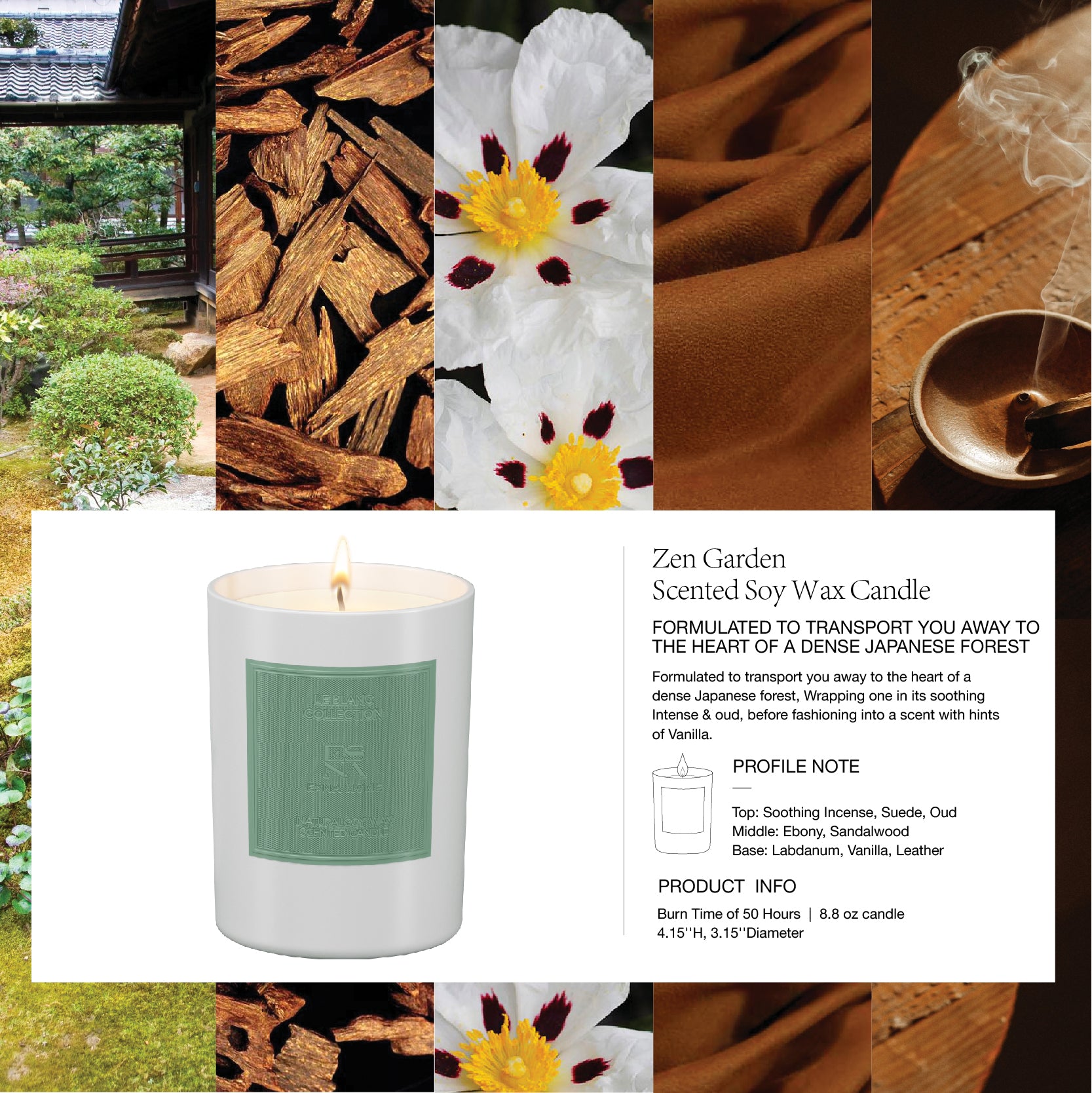 Zen Garden Scented Candle  |  Le Blanc Collection