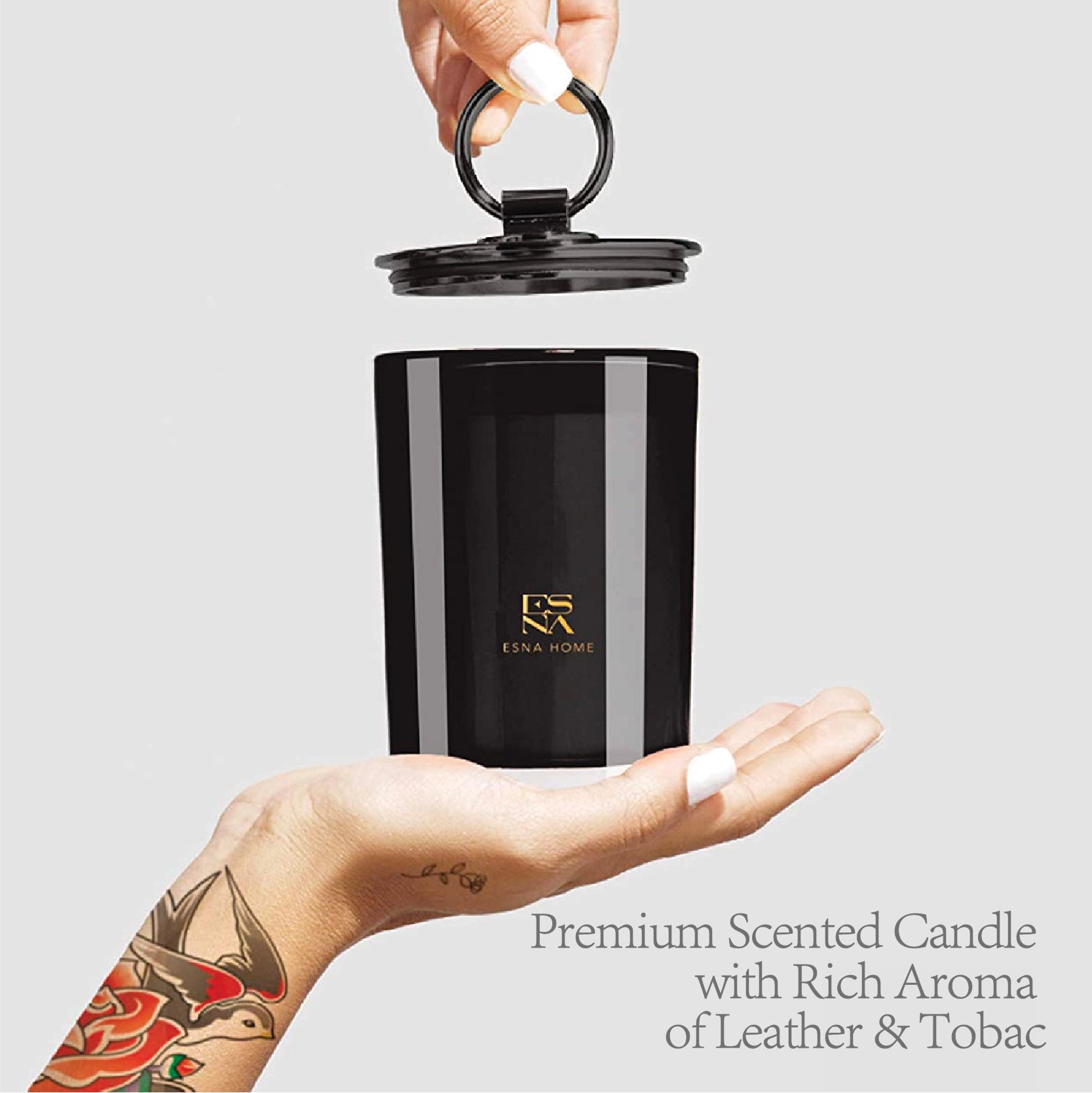 Aromatic Leather & Tobacco Leaf Scented Candle  |  Brillo Collection