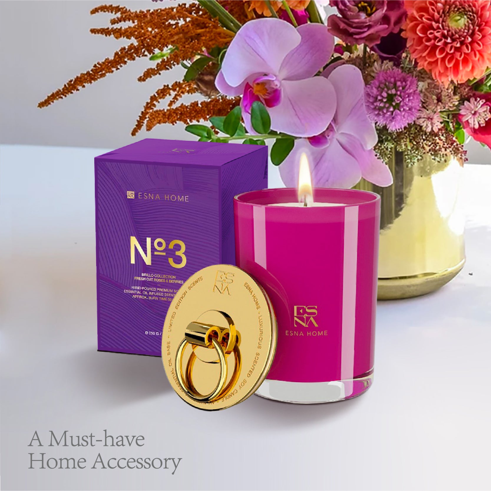 Fresh Cut Roses & Berries Scented Candle  |  Brillo Collection