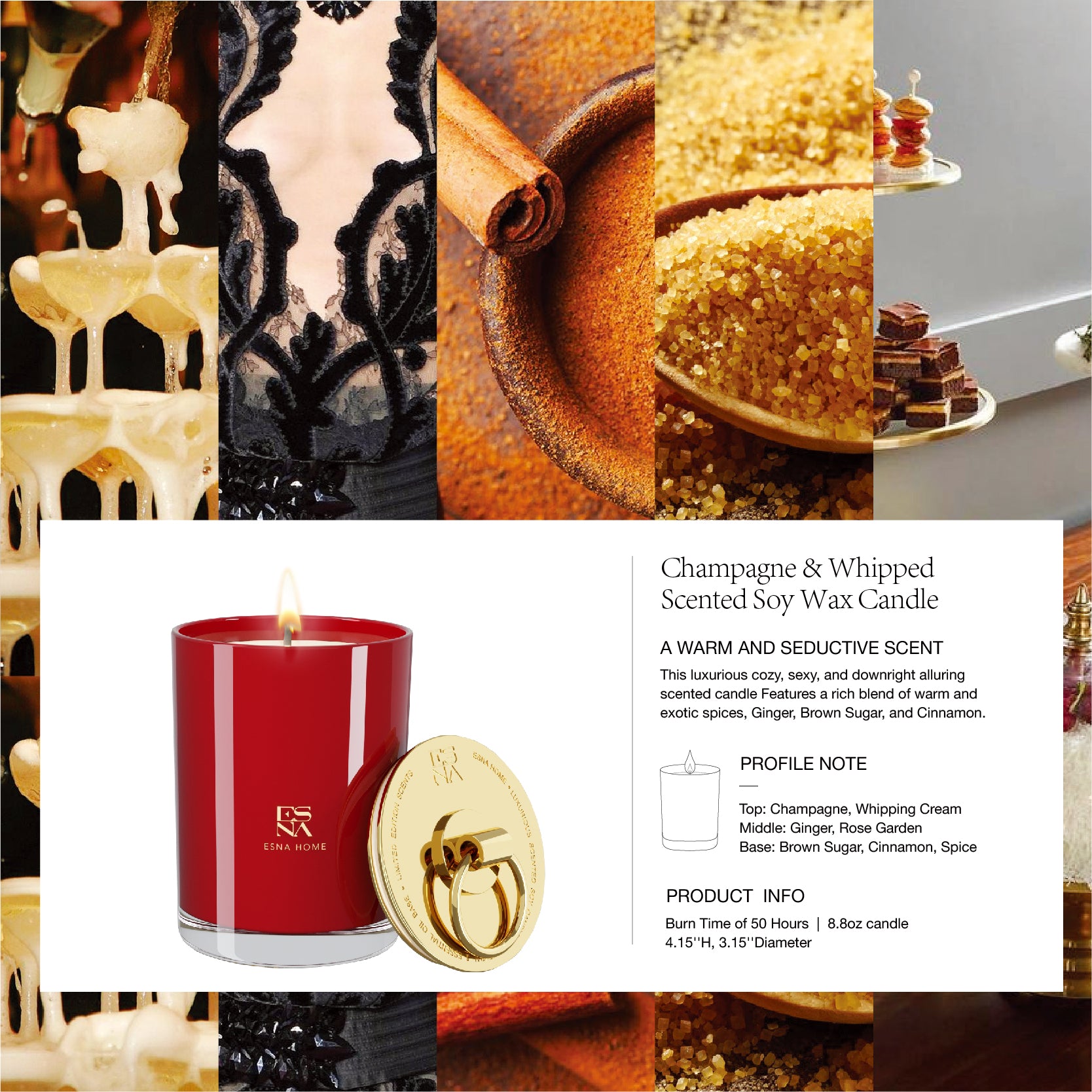 Champagne & whipped Cream Scented Candle  |  Brillo Collection